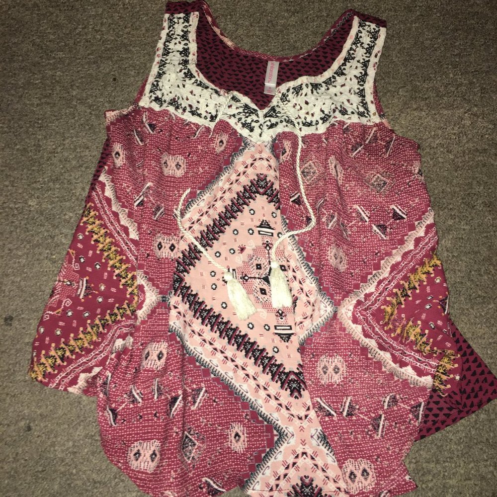 Bohemian Peasant Sleeveless Tank Top